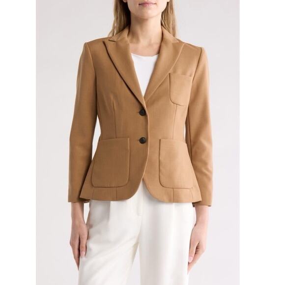 Rag & Bone Nancy Peak Lapel Wool Blend Blazer in Natural Camel 0 - Picture 1 of 10